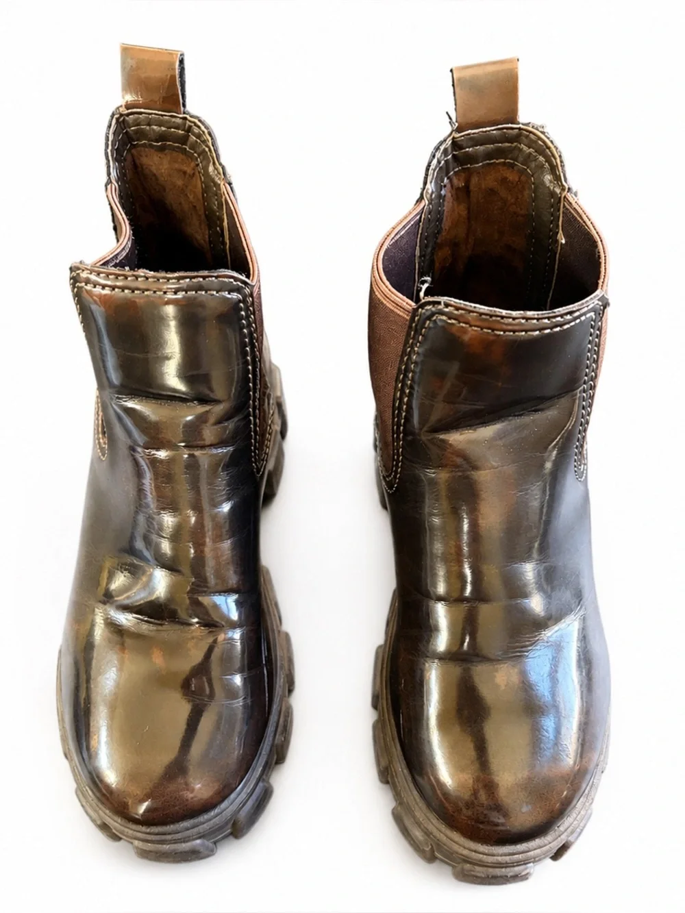 Circus Sam Edelman Darielle Brown Patent Chelsea Boots 5
